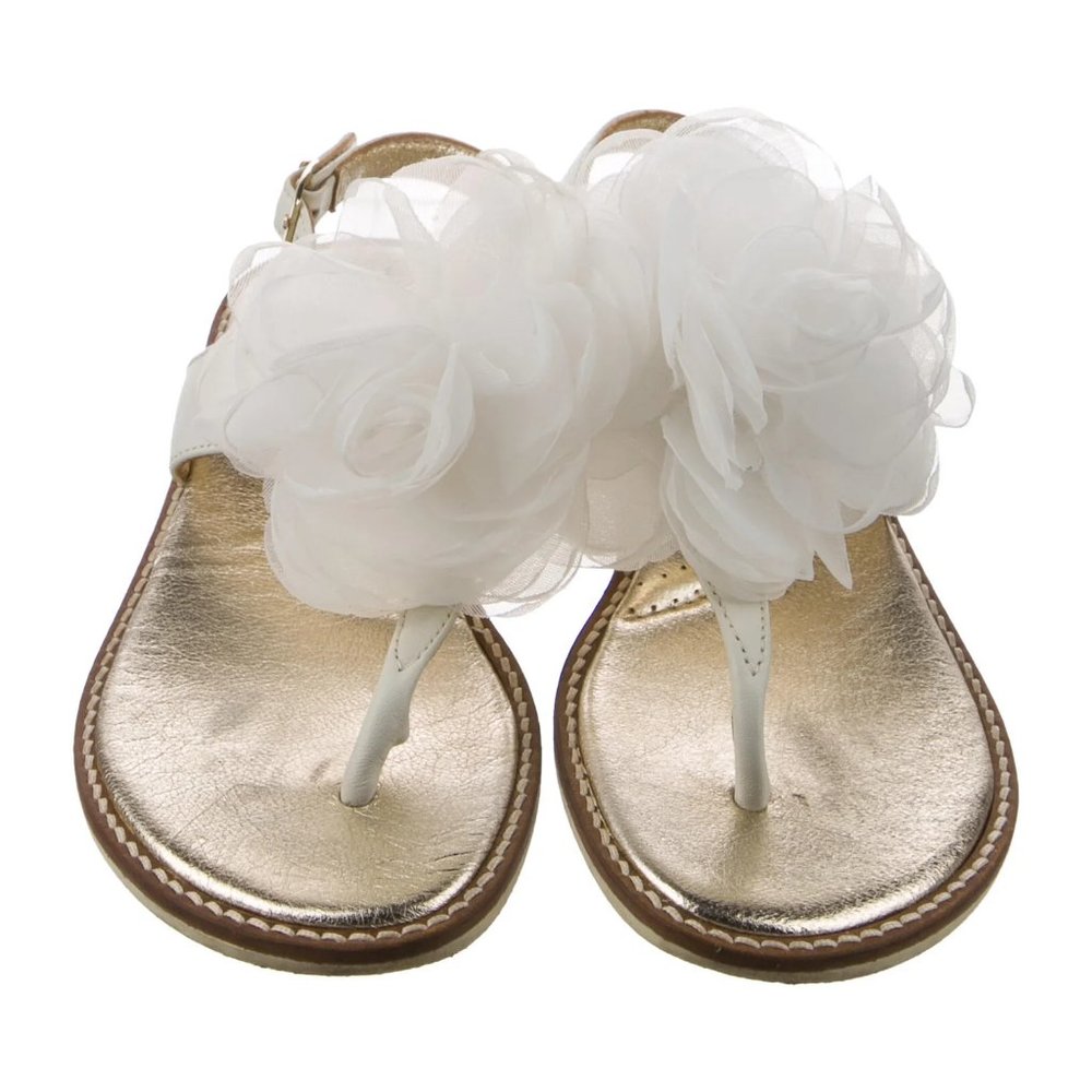 Monnalisa Girls White Floral Leather Sandals Shoes Size 2 33